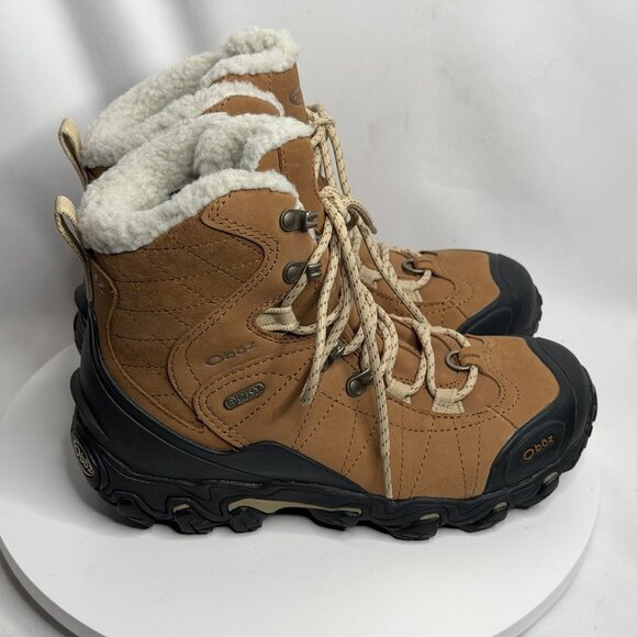 Oboz Boots Womens 8 Brown 7”Bridger Insulated Mid B Dry Winter Hiking Waterproof - Picture 2 of 9